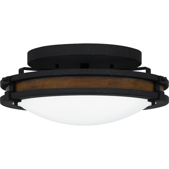 Quoizel QFL5610NI Three Light Flush Mount, Natural Iron