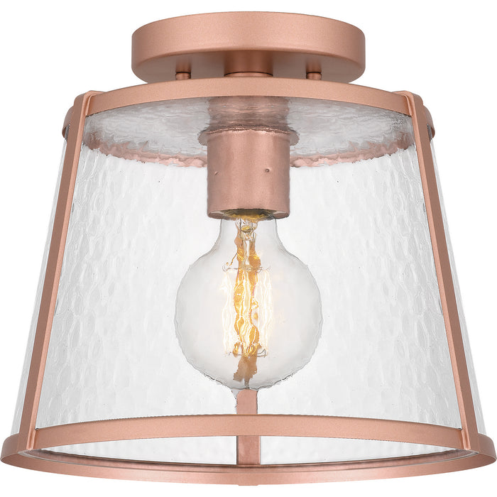 Quoizel QFL5612MRG One Light Semi Flush Mount, Matte Rose Gold