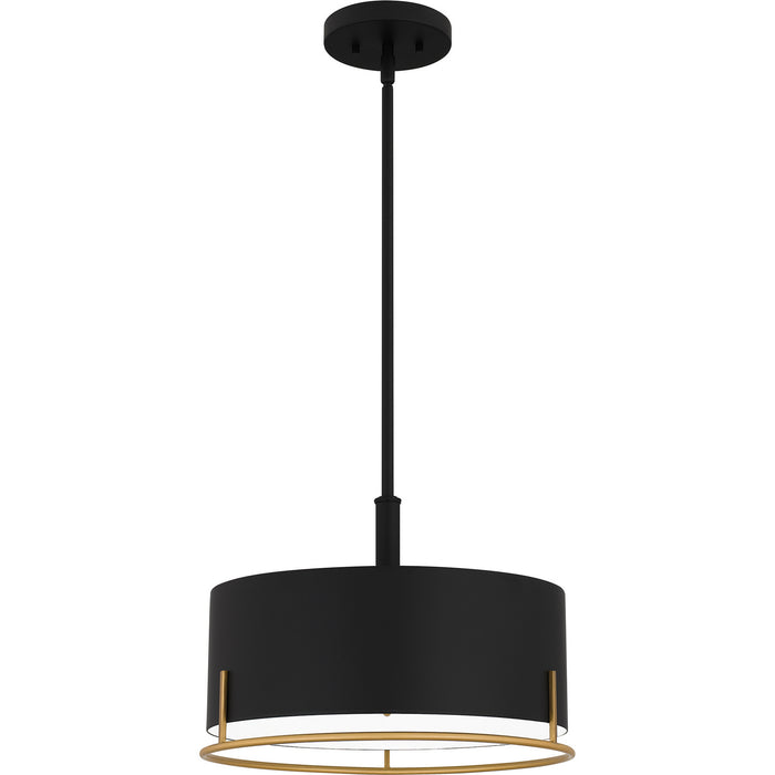 Quoizel QP5580MBK Three Light Pendant, Matte Black