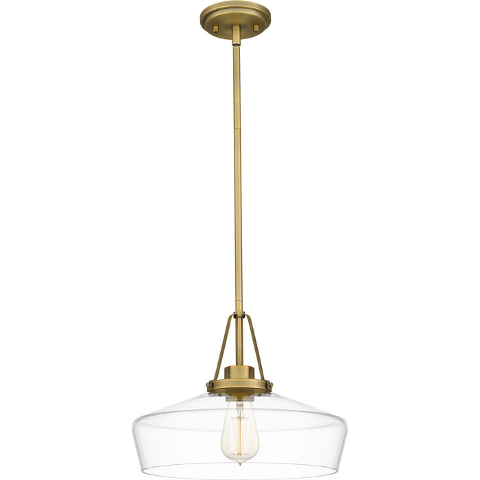 Quoizel QP5584AB One Light Pendant, Aged Brass