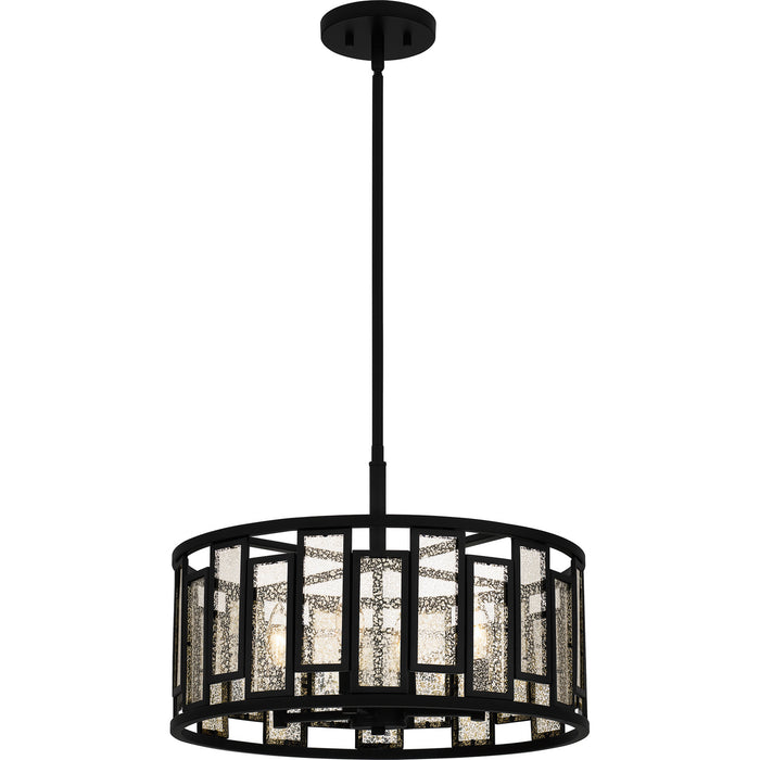 Quoizel QP5600MBK Four Light Pendant, Matte Black