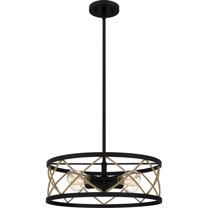 Quoizel QP5632MBK Four Light Pendant, Matte Black