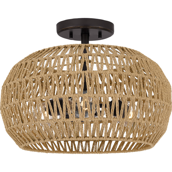 Quoizel QSF4034PN Three Light Semi Flush Mount, Palladian Bronze