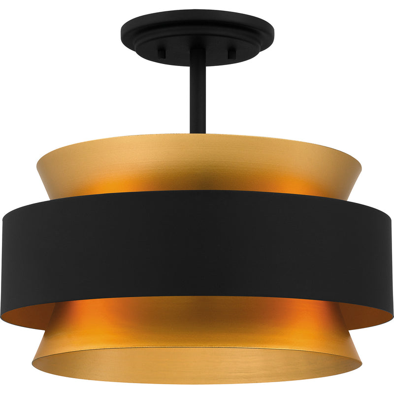 Quoizel QSF5570EK Three Light Semi Flush Mount, Earth Black