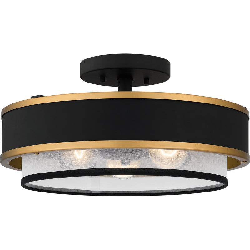 Quoizel QSF5572EK Three Light Semi Flush Mount, Earth Black