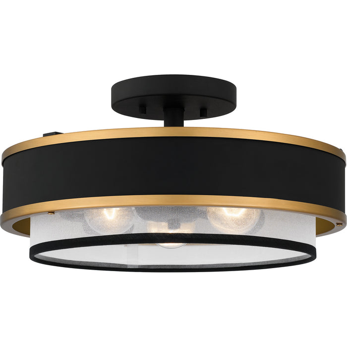 Quoizel QSF5572EK Three Light Semi Flush Mount, Earth Black