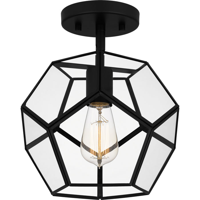 Quoizel QSF5593MBK One Light Semi Flush Mount, Matte Black