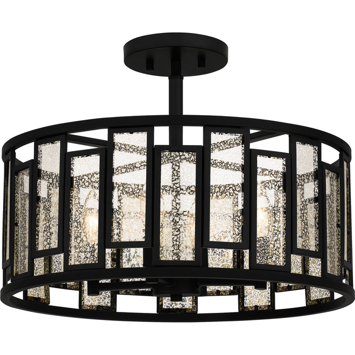 Quoizel QSF5600MBK Four Light Semi-Flush Mount, Matte Black