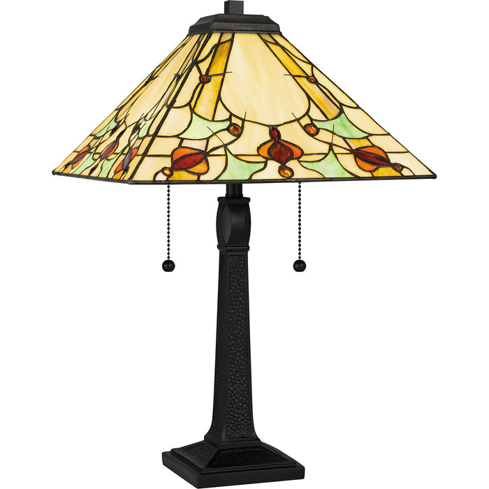 Quoizel TF5623MBK Two Light Table Lamp, Matte Black