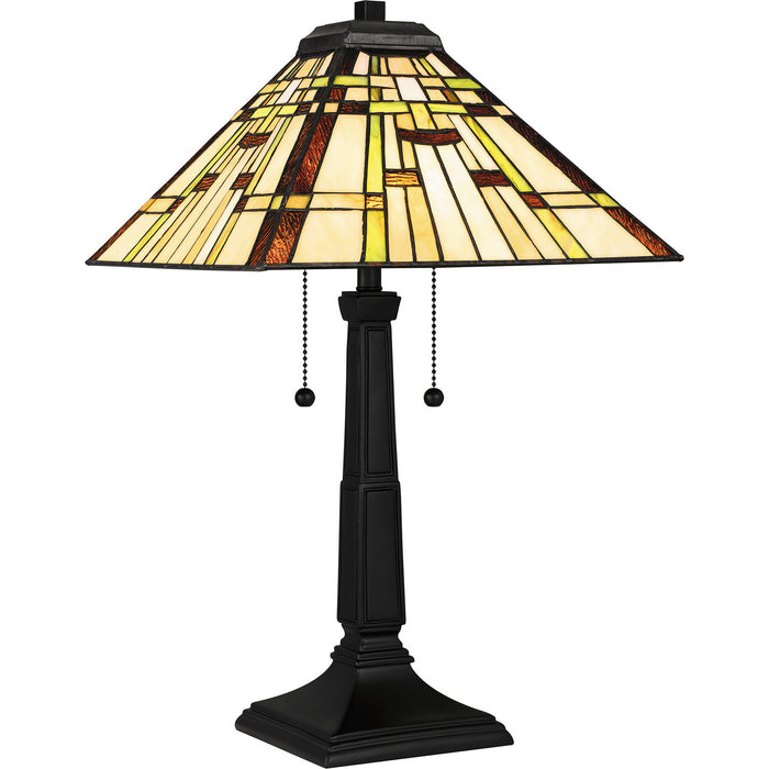 Quoizel TF5625MBK Two Light Table Lamp, Matte Black
