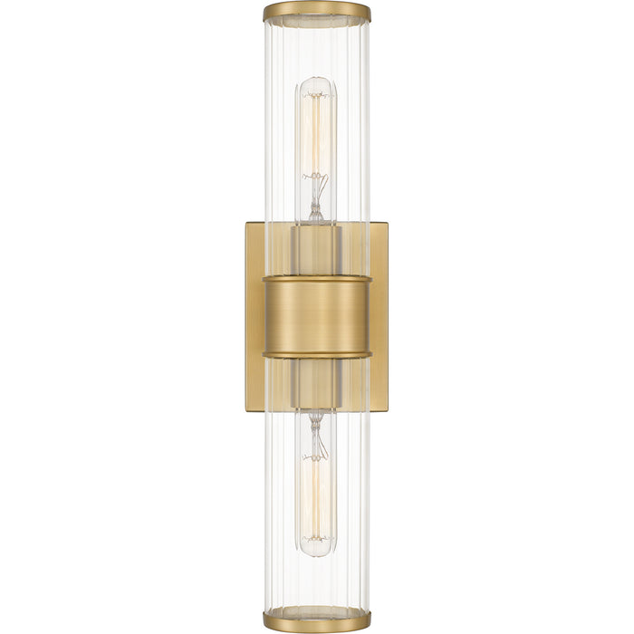 Quoizel QW16128AB Two Light Wall Sconce, Aged Brass