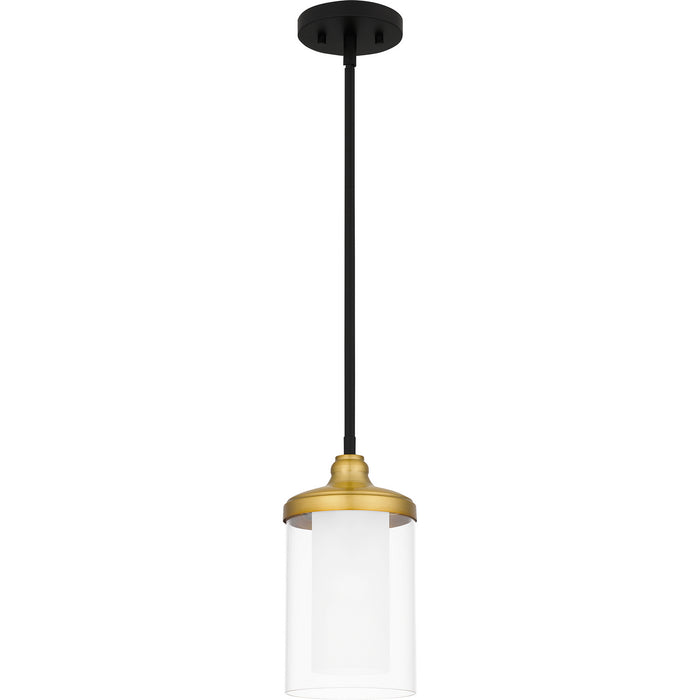Quoizel ROW1506MBK One Light Mini Pendant, Matte Black