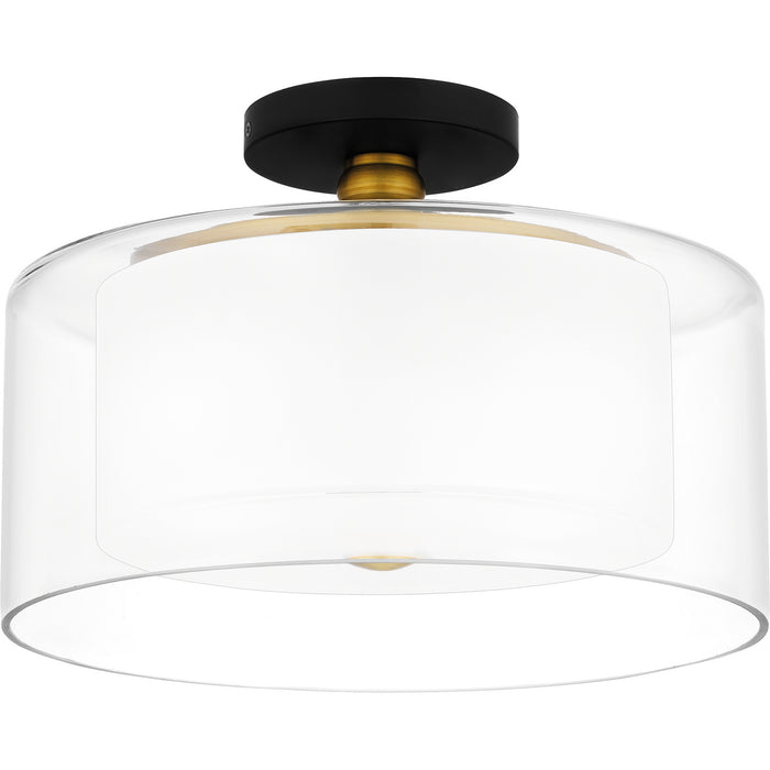 Quoizel ROW1714MBK Two Light Semi Flush Mount, Matte Black