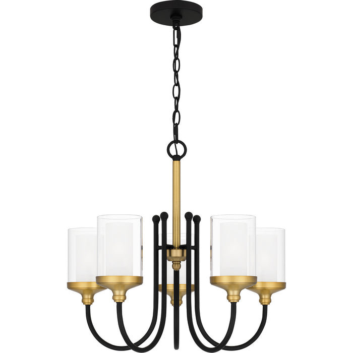 Quoizel ROW5022MBK Five Light Chandelier, Matte Black