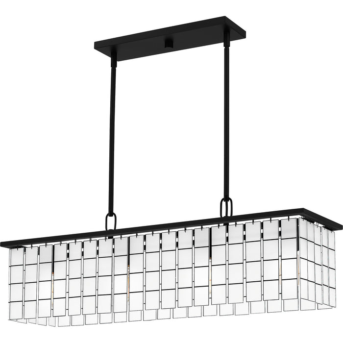Quoizel SGL434MBK Four Light Island Chandelier, Matte Black