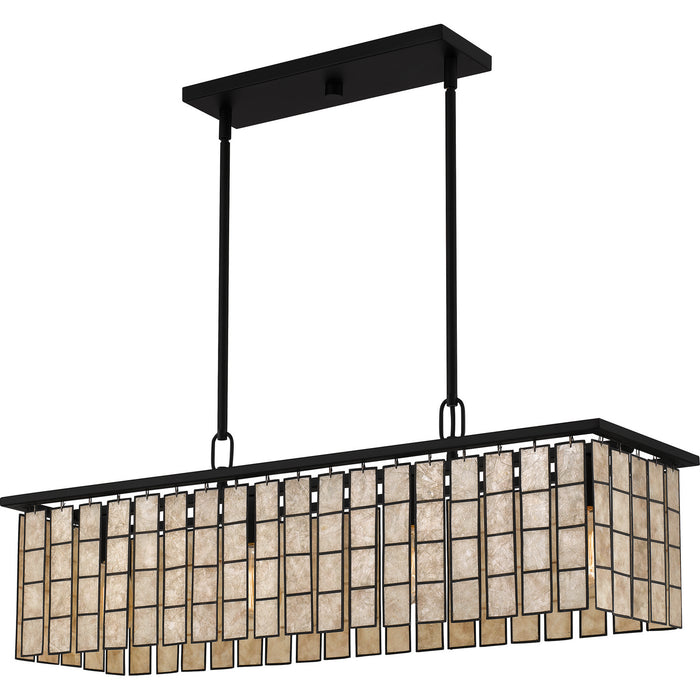 Quoizel SGLM434MBK Four Light Island Chandelier, Matte Black