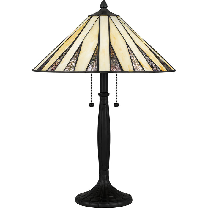 Quoizel TF5617MBK Two Light Table Lamp, Matte Black