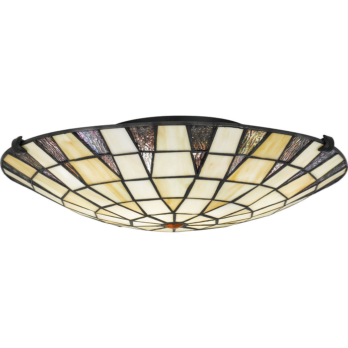 Quoizel TF5618MBK Two Light Flush Mount, Matte Black