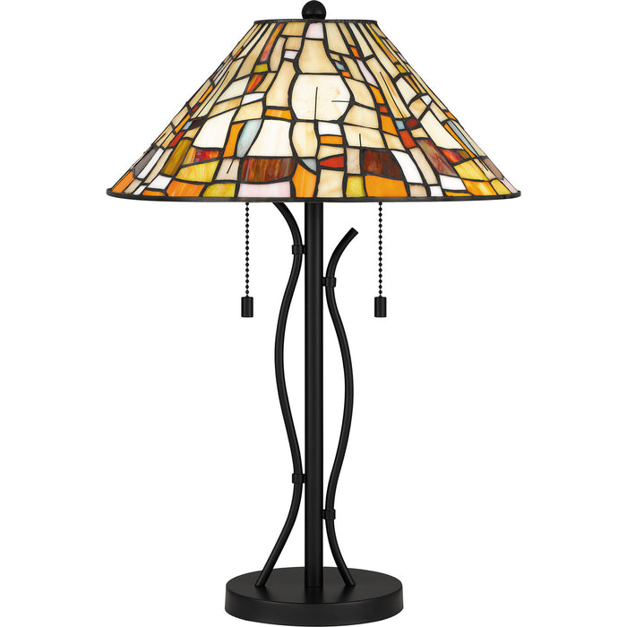 Quoizel TF5619MBK Two Light Table Lamp, Matte Black