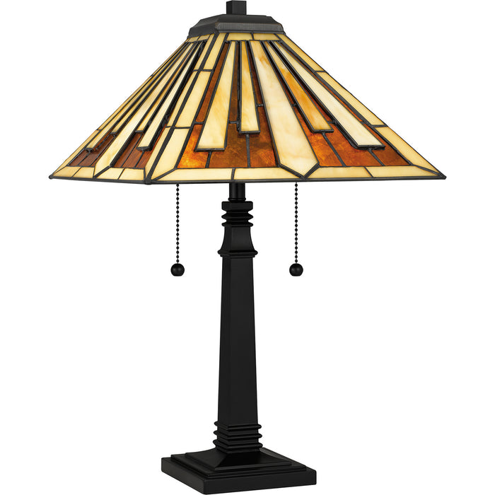Quoizel TF5621MBK Two Light Table Lamp, Matte Black