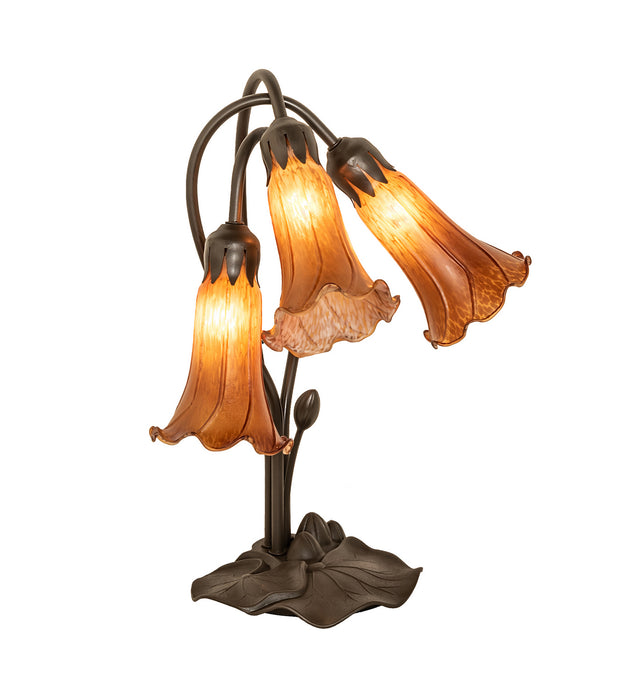 Meyda Tiffany 136435 Three Light Table Lamp, Mahogany Bronze