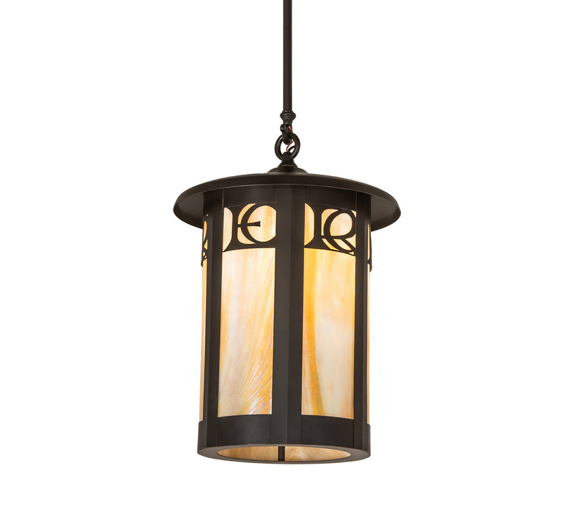Meyda Tiffany 241949 One Light Pendant, Craftsman Brown On Brass