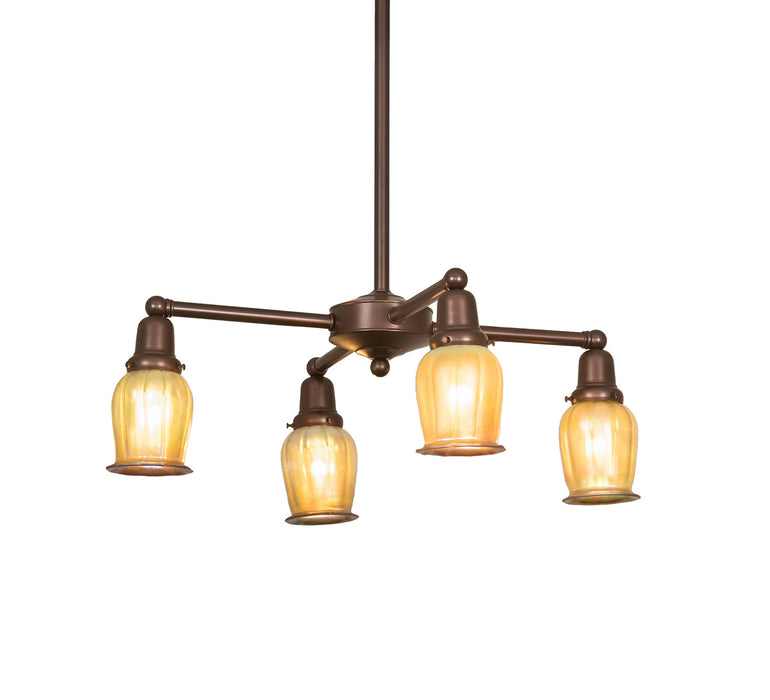 Meyda Tiffany 249314 Four Light Chandelier, Mahogany Bronze