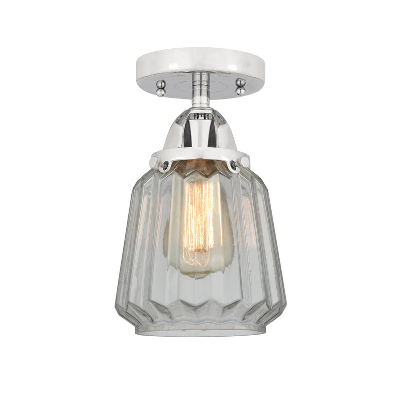 Innovations 288-1C-PC-G142 One Light Semi-Flush Mount, Polished Chrome