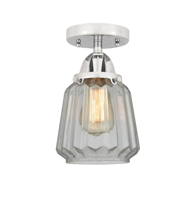 Innovations 288-1C-PC-G142 One Light Semi-Flush Mount, Polished Chrome
