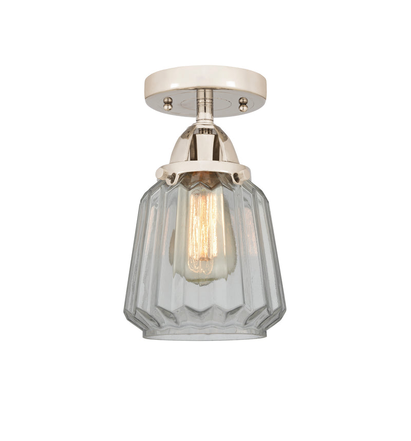 Innovations 288-1C-PN-G142 One Light Semi-Flush Mount, Polished Nickel