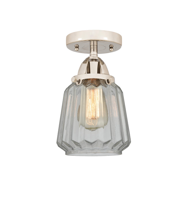Innovations 288-1C-PN-G142 One Light Semi-Flush Mount, Polished Nickel