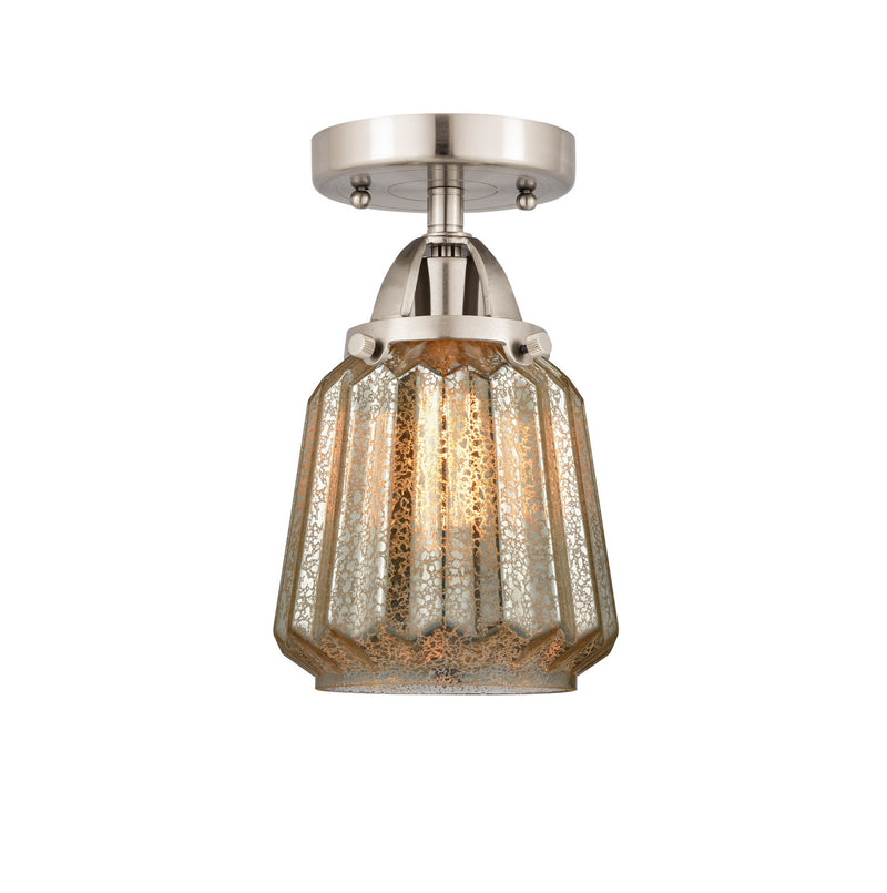 Innovations 288-1C-SN-G146 One Light Semi-Flush Mount, Brushed Satin Nickel