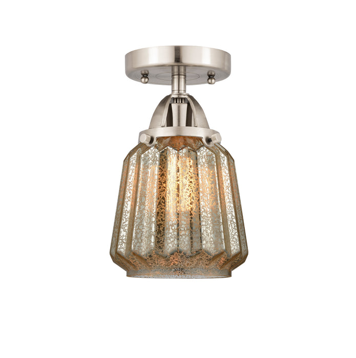 Innovations 288-1C-SN-G146 One Light Semi-Flush Mount, Brushed Satin Nickel