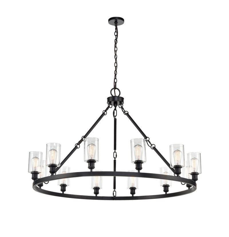 Innovations 850-BK-G802 12 Light Chandelier, Matte Black