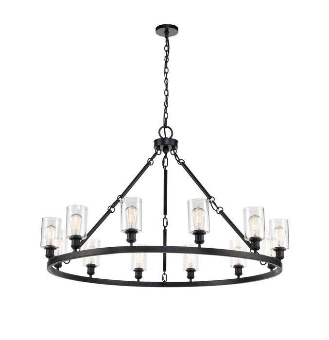 Innovations 850-BK-G802 12 Light Chandelier, Matte Black