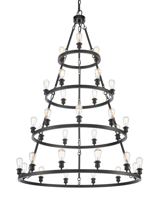 Innovations 820345-BK 30 Light Chandelier, Matte Black
