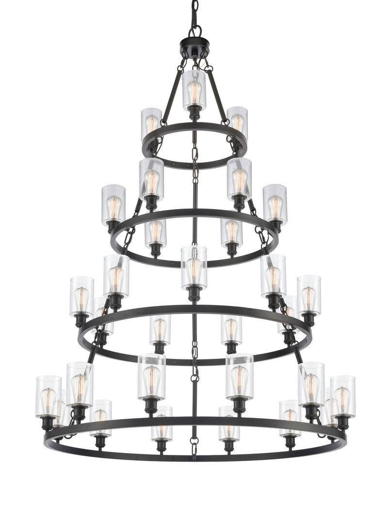 Innovations 820345-BK-G802 30 Light Chandelier, Matte Black