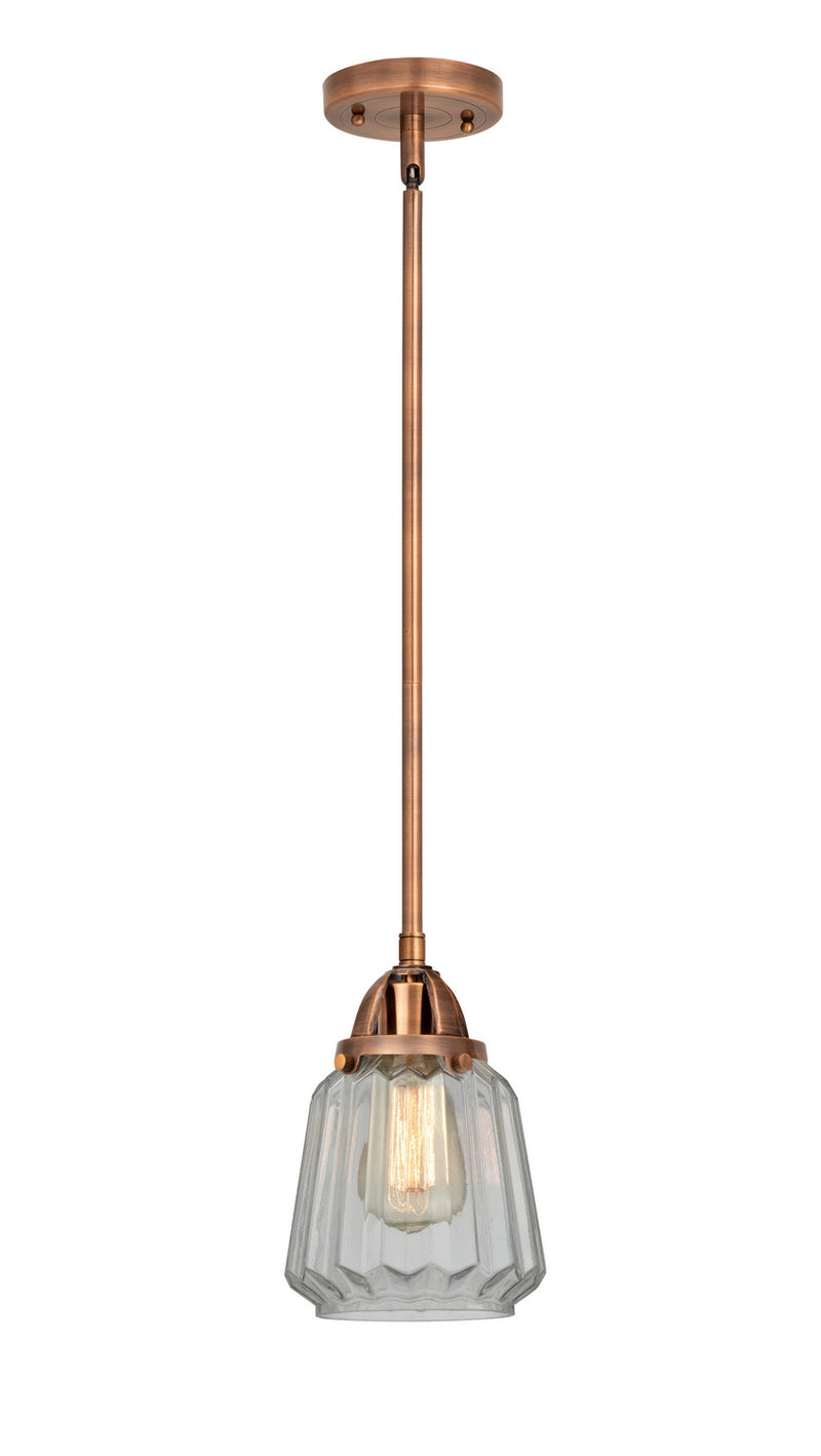 Innovations 288-1S-AC-G142 One Light Mini Pendant, Antique Copper