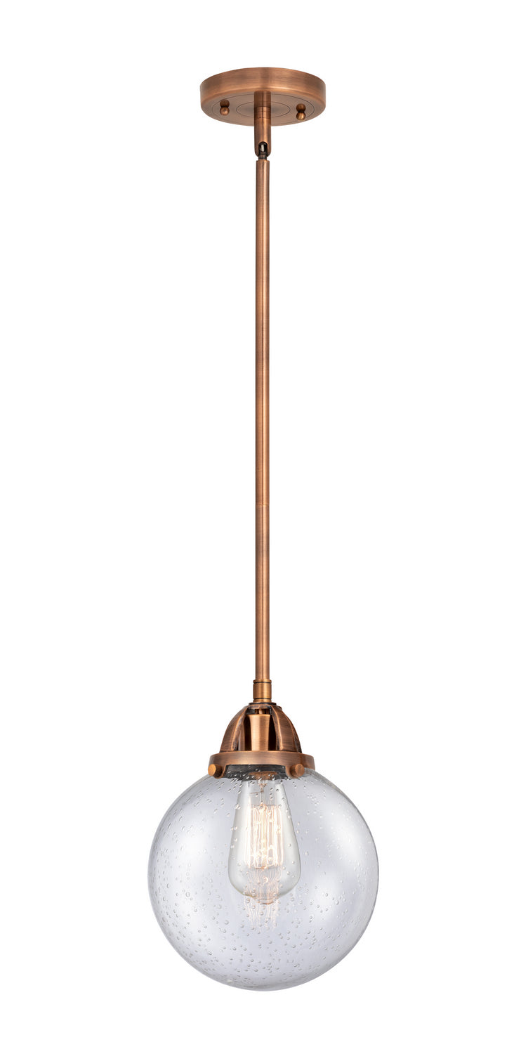 Innovations 288-1S-AC-G204-8 One Light Mini Pendant, Antique Copper