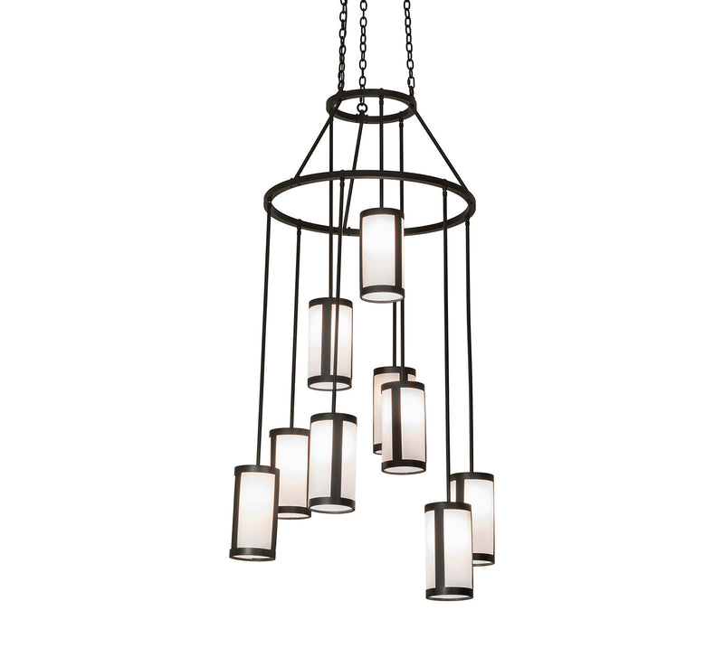 Meyda Tiffany 251320 Nine Light Chandelier, Wrought Iron