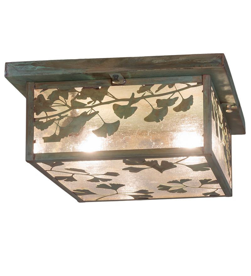 Meyda Tiffany 251383 Two Light Flushmount, Verde Brass