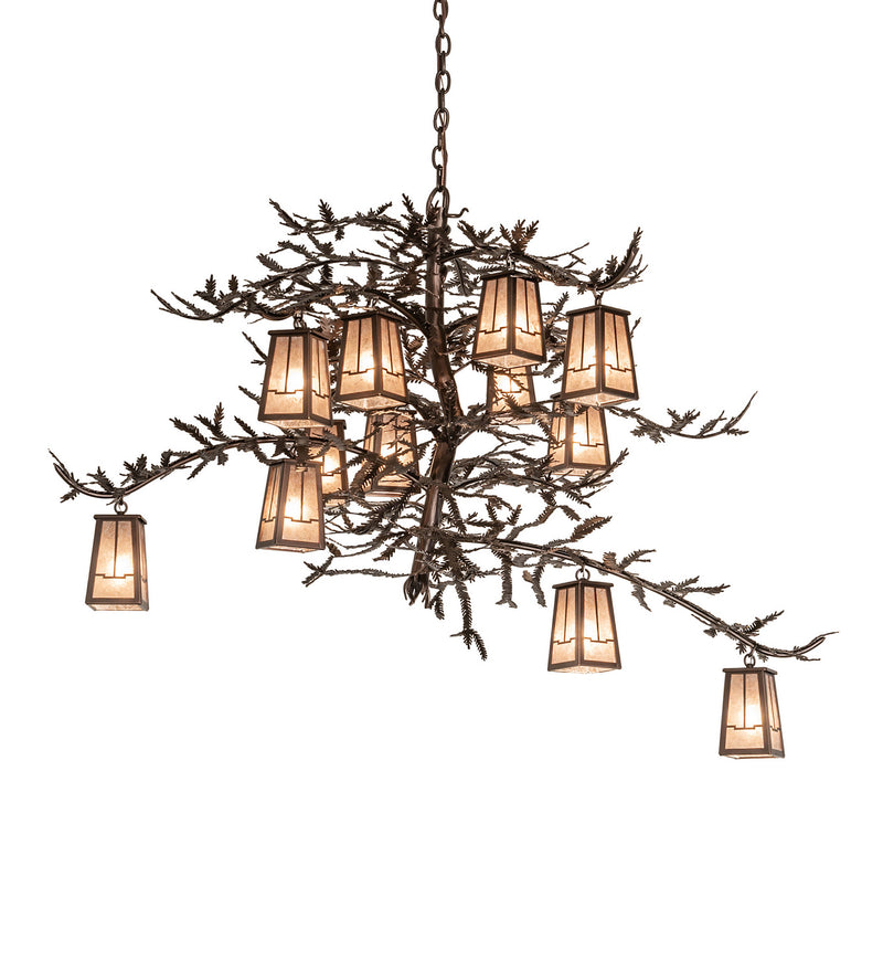 Meyda Tiffany 251446 12 Light Chandelier, Mahogany Bronze