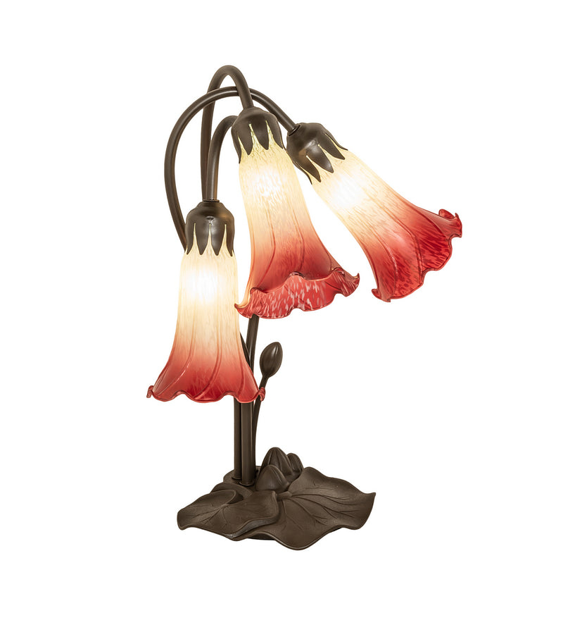 Meyda Tiffany 251682 Three Light Table Lamp, Mahogany Bronze