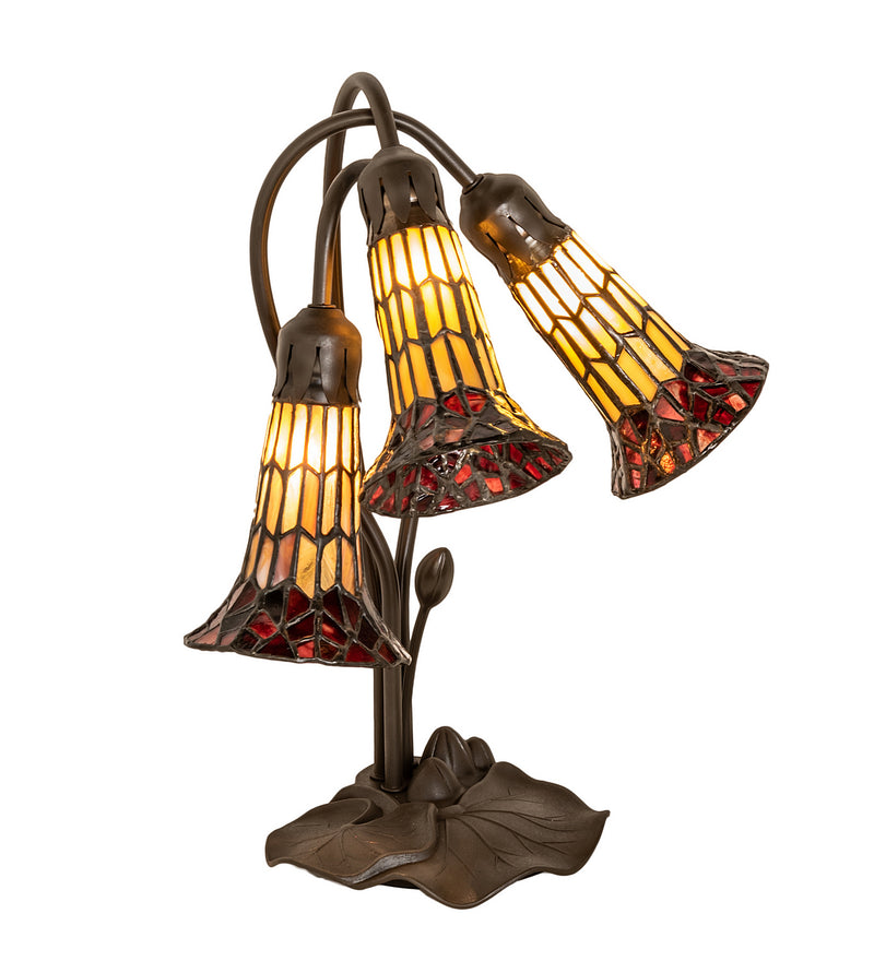 Meyda Tiffany 251684 Three Light Table Lamp, Mahogany Bronze