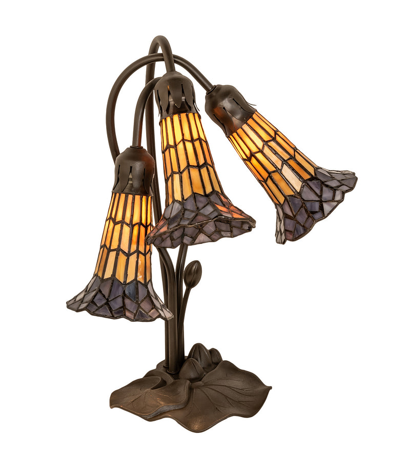 Meyda Tiffany 251687 Three Light Table Lamp, Mahogany Bronze