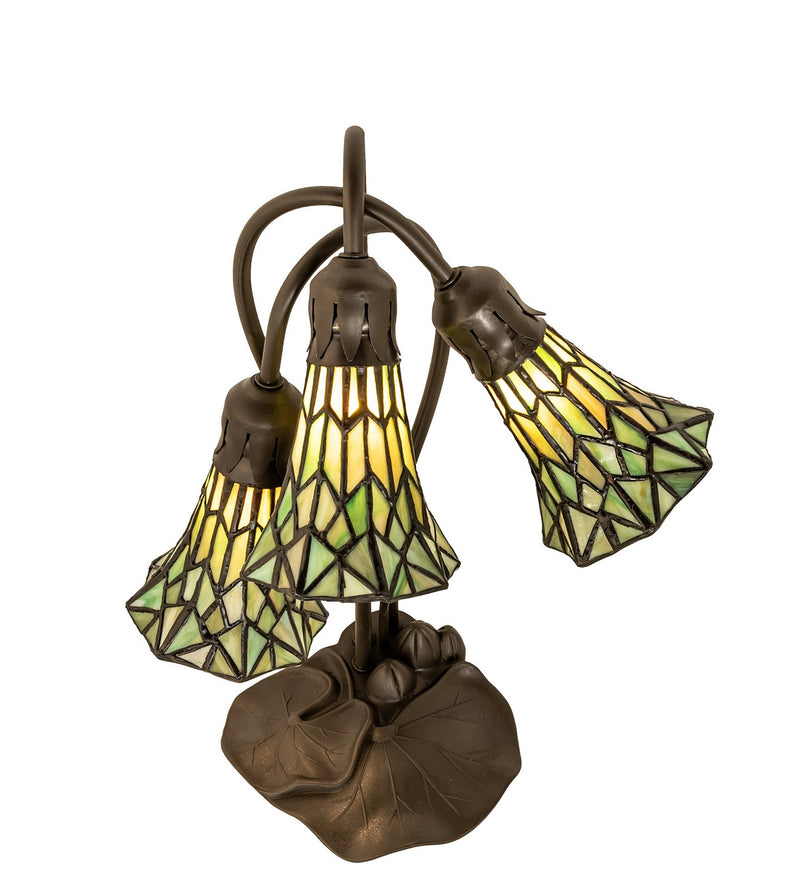 Meyda Tiffany 251688 Three Light Table Lamp, Mahogany Bronze