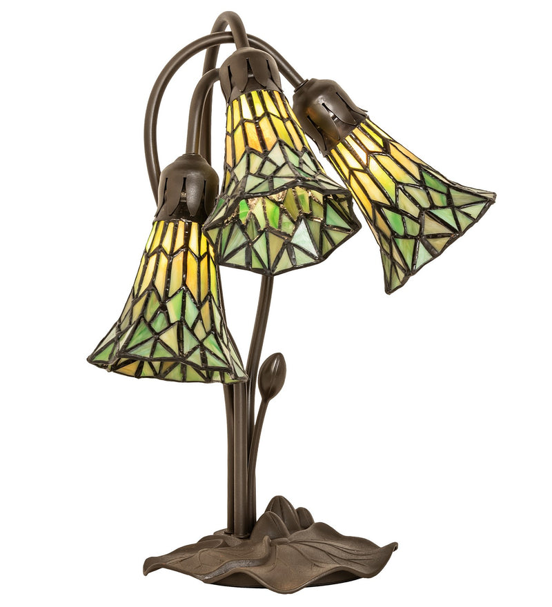Meyda Tiffany 251688 Three Light Table Lamp, Mahogany Bronze