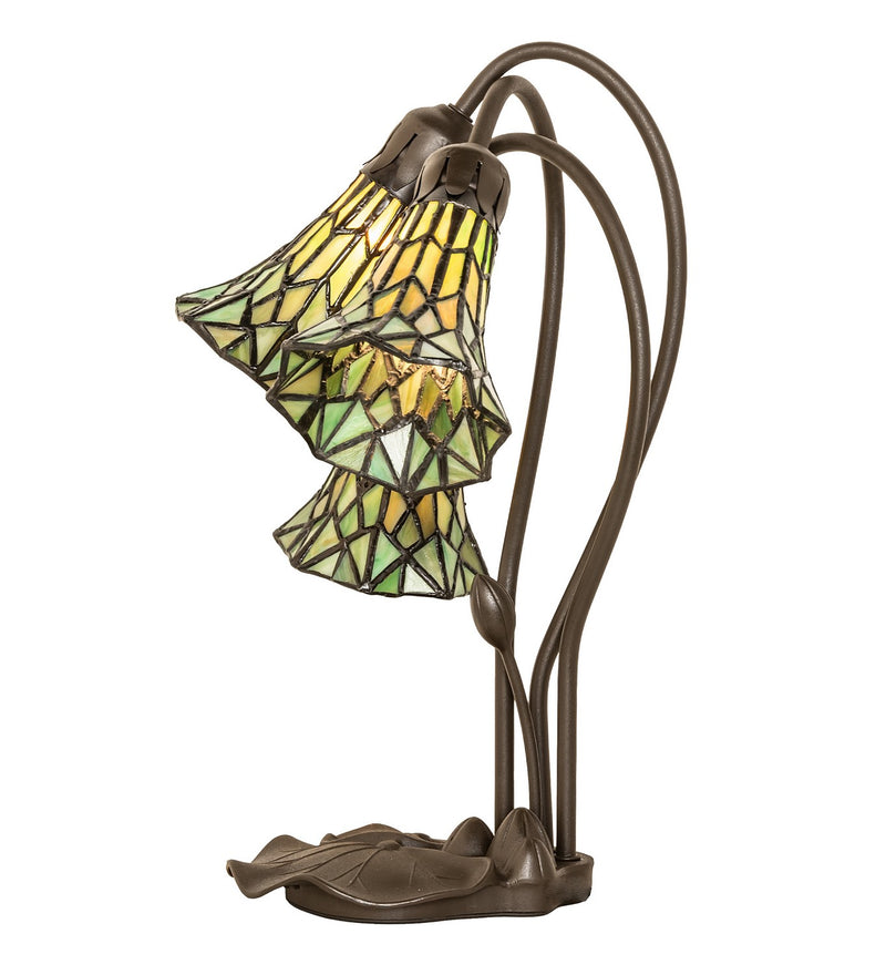 Meyda Tiffany 251688 Three Light Table Lamp, Mahogany Bronze