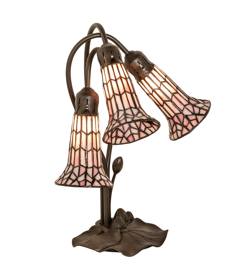 Meyda Tiffany 251689 Three Light Table Lamp, Mahogany Bronze