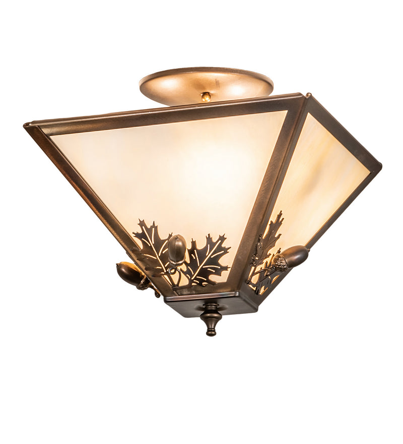 Meyda Tiffany 252002 Three Light Flushmount, Light Burnished Antique Copper